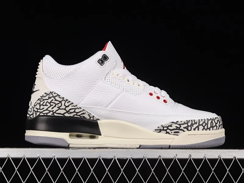 All categories Air Jordan Jordan series basketball shoes Air Jordan 3 cost-effective version Air Jordan 3 "White Cement Reimagined" AJ3 Joe 3 new white cement top layer replica basketball shoes DN3707-100